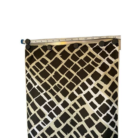 Echo long scarf white with brown abstract squares vintage - Picture 4 of 9